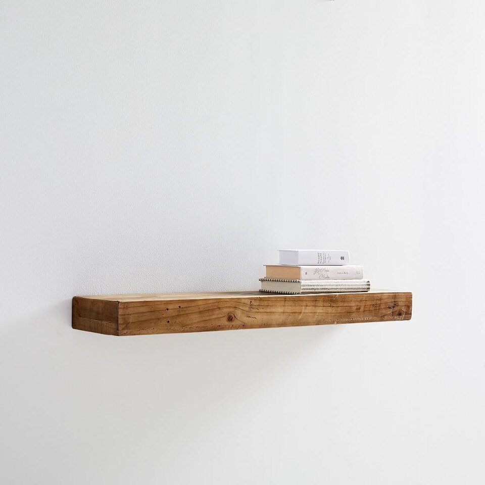 Reclaimed Solid Pine Floating Wall Shelf West Elm Australia